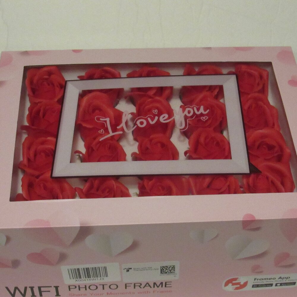 Gift Box 20 Roses Frameo WIFI Digital Photo Frame Valentines Birthday Family